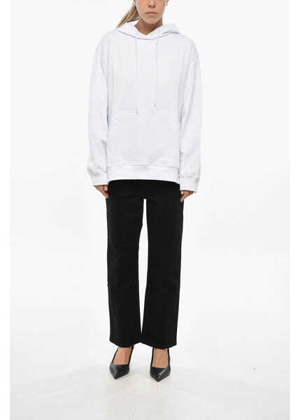 Bluze de trening MSGM Cotton Hoodie With Contrasting Logo White Femei (BM 19307963) 4