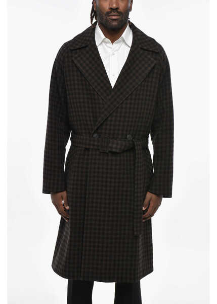 Paltoane HEVO Two-Tone Checked Brindisi Double-Breasted Coat Brown Barbati (BM 19307969) 1