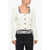 Alessandra Rich Sequined Tweed Blazer With Jewel Buttons White