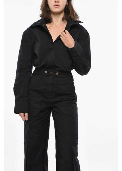 Rochii lungi THE ANDAMANE Cotton Sarah Jumpusuit With Belt Black Femei (BM 19307993) 4