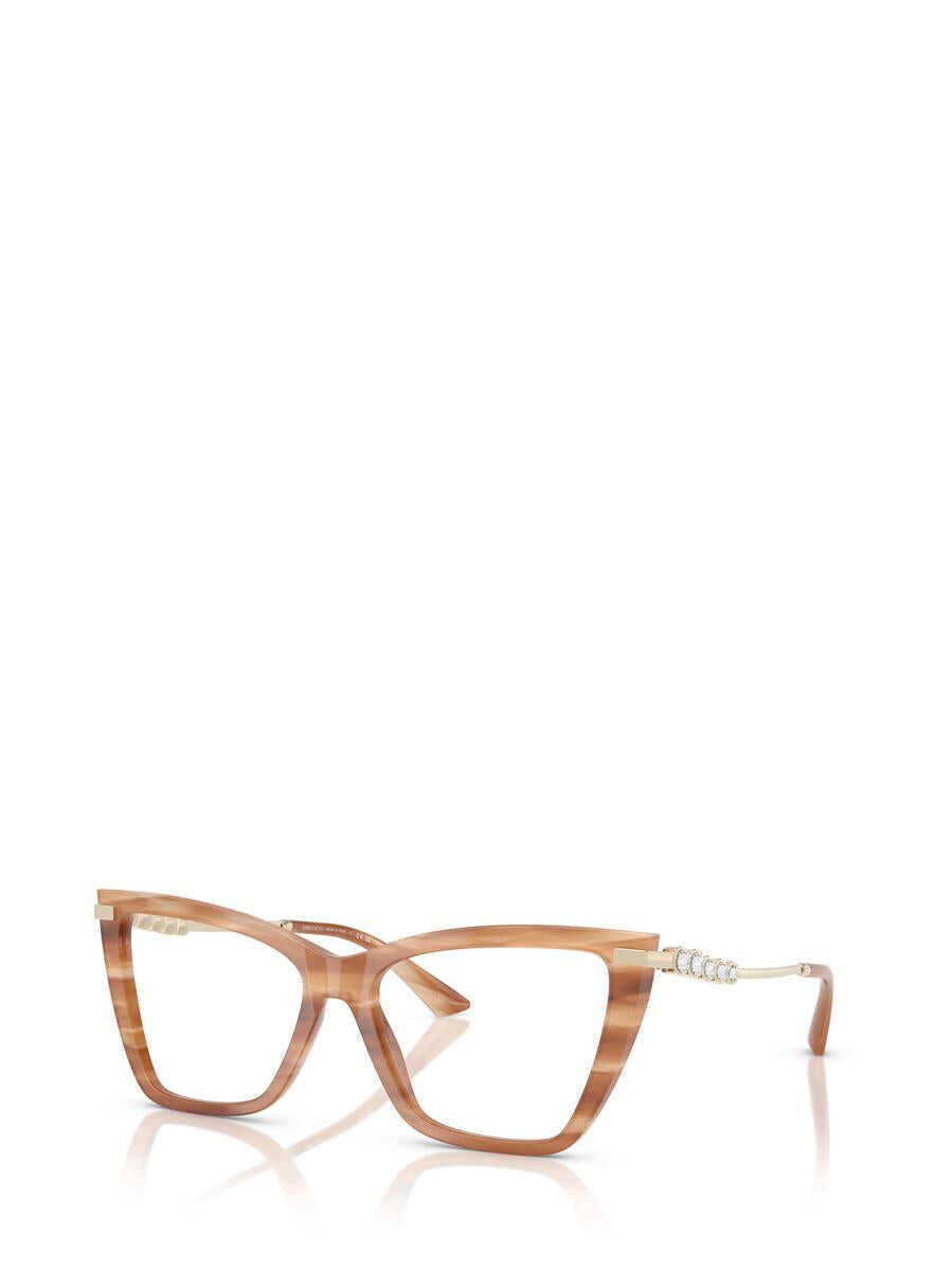 Ochelari de soare Jimmy Choo Jimmy Choo Eyeglasses STRIPED HAVANA GLITTER BROWN Femei (BM 19314273) 2
