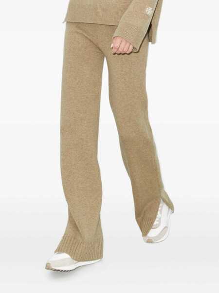 Pantaloni casual Tory Burch Tory Burch Melange Oatmeal Wool Trousers Beige Femei (BM 19321503) 1