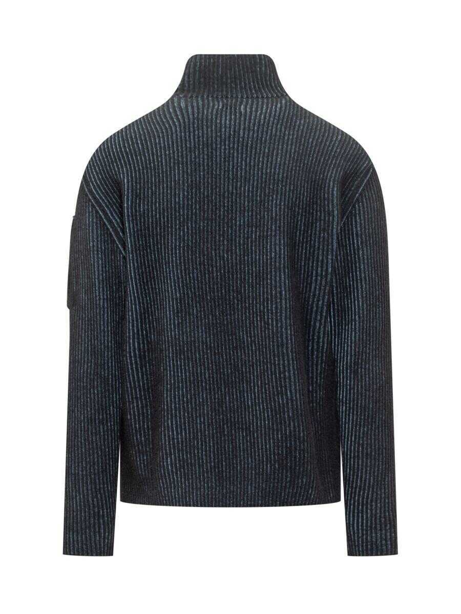 Pulovere C.P. Company C.P. Company C.P. Company Ribbed Knit With Half Zip And Lens Pocket BLUE Barbati (BM 19321533) 2