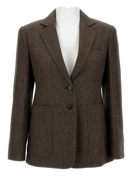 Sacouri Max Mara Max Mara Max Mara Brown Wool Blazer With Front Pockets BROWN Femei (BM 19321638) 1