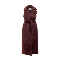 Geci Max Mara Max Mara Bordeaux Wool Long Vest With Belt Femei