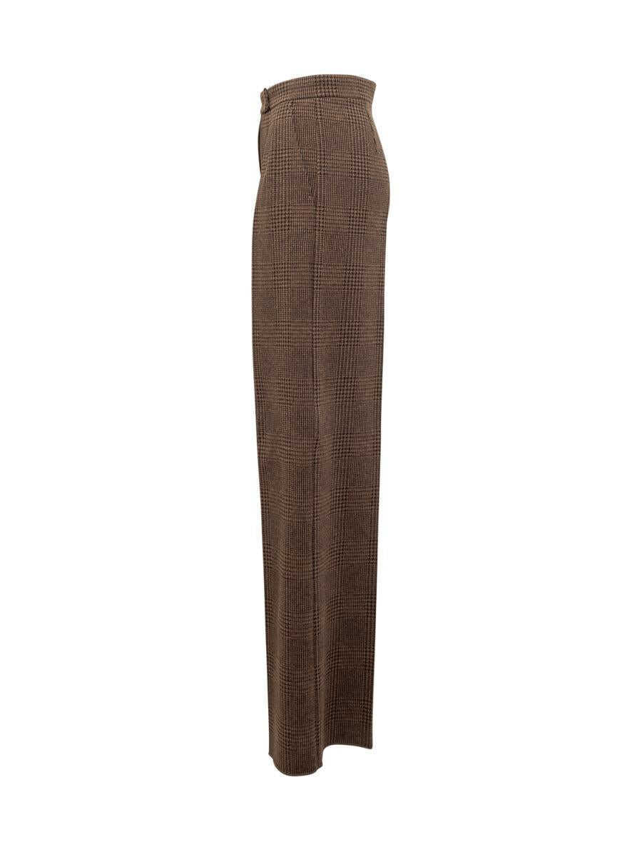 Pantaloni casual Max Mara Max Mara Max Mara Brown Pinstripe Plaid Trousers BROWN Femei (BM 19321680) 3