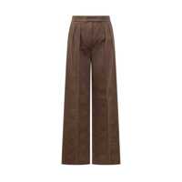 Pantaloni casual Max Mara Max Mara Brown Pinstripe Plaid Trousers Femei