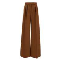 Pantaloni casual Max Mara Max Mara Wool Palazzo Pants Brown Femei