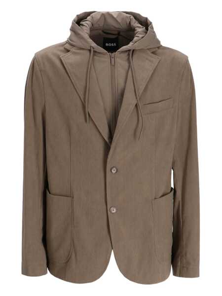 Geci Hugo Boss Boss Boss Beige Jacket With Removable Hood GREEN Barbati (BM 19322286) 1