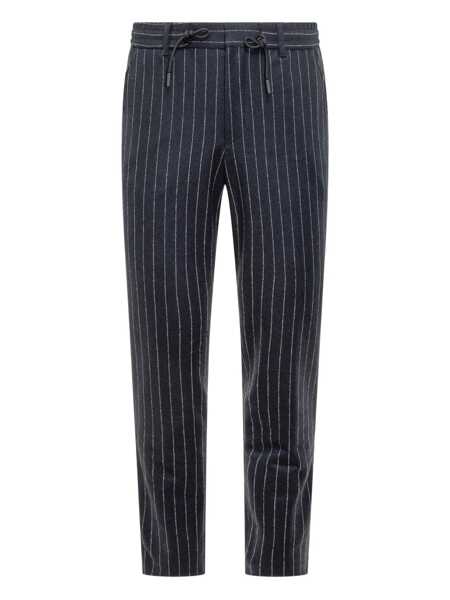 Pantaloni Hugo Boss Boss Boss Blue Pinstripe Pants With Drawstring BLUE Barbati (BM 19322292) 1