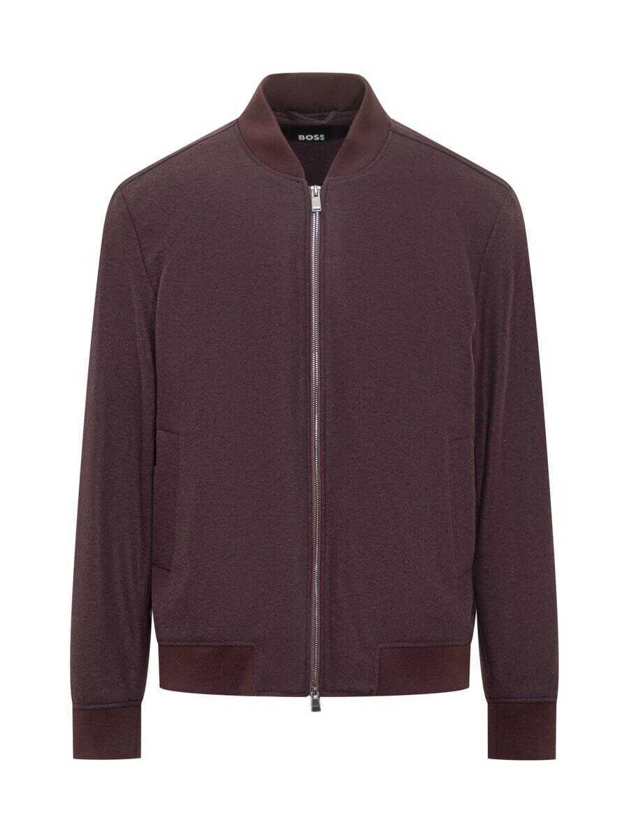 Geci Hugo Boss Boss Boss Bordeaux Jacket With Zip Closure RED Barbati (BM 19322334) 1
