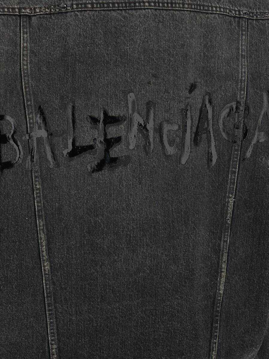 Geci Balenciaga Balenciaga Denim Jacket With Used Effect GRAY Femei (BM 19322640) 3