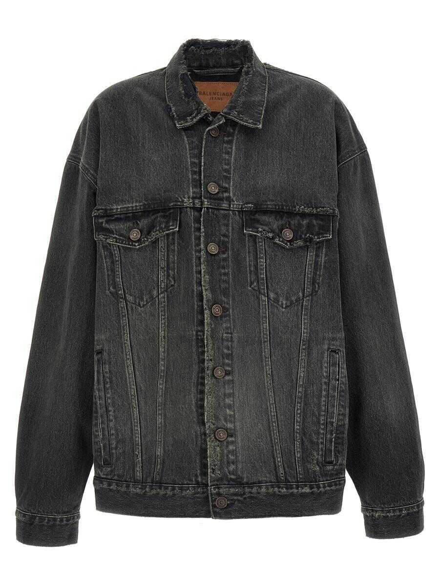 Geci Balenciaga Balenciaga Denim Jacket With Used Effect GRAY Femei (BM 19322640) 1