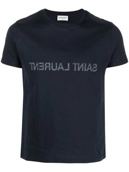 Tricouri Saint Laurent Saint Laurent Saint Laurent Reverse T-Shirt BLUE Barbati (BM 19322649) 1