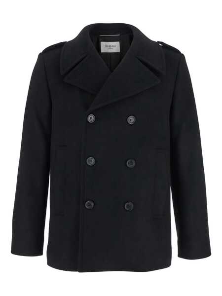 Geci Saint Laurent Saint Laurent Wool Coat Black Barbati (BM 19323018) 1