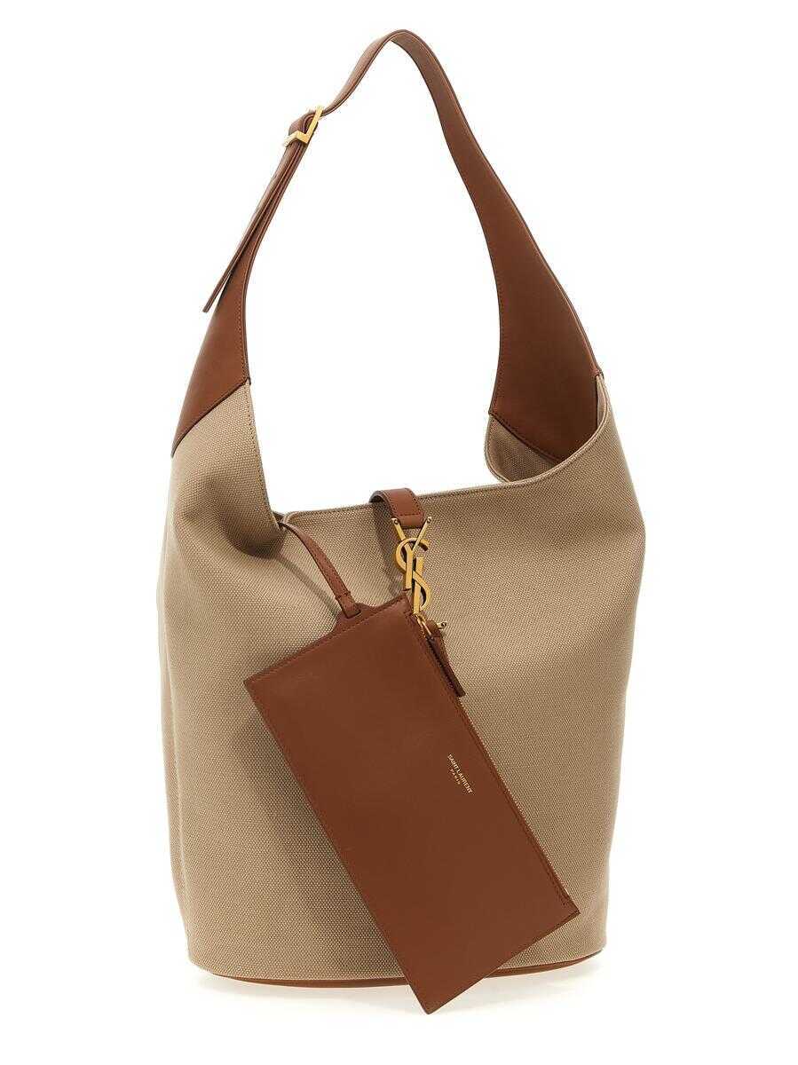 Genti de umar Saint Laurent Saint Laurent Le 5  7 Hobo Shoulder Bag Beige Femei (BM 19323363) 3