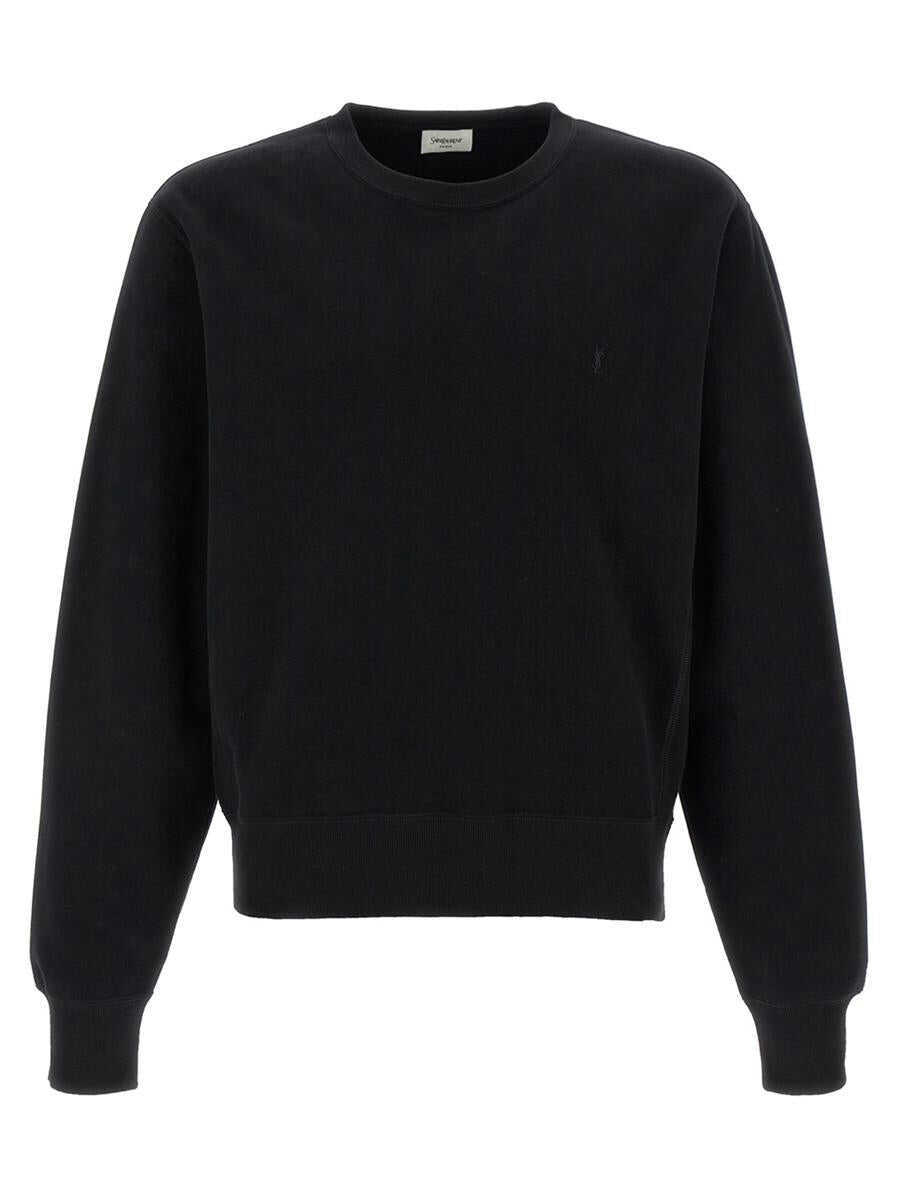 Pulovere Saint Laurent Saint Laurent Cassandre Sweatshirt Black Barbati (BM 19324140) 1