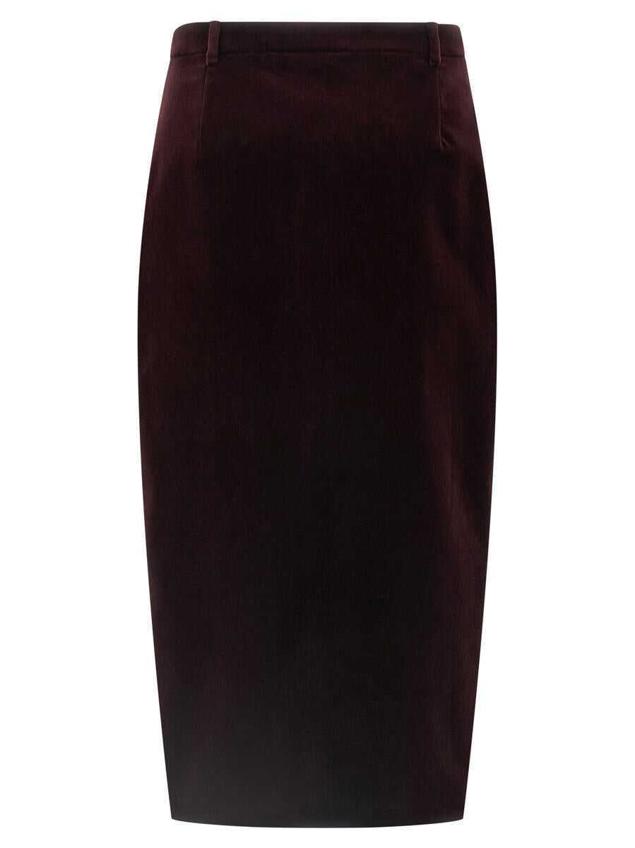 Fuste Saint Laurent Saint Laurent Velvet Skirt Red Femei (BM 19324176) 2