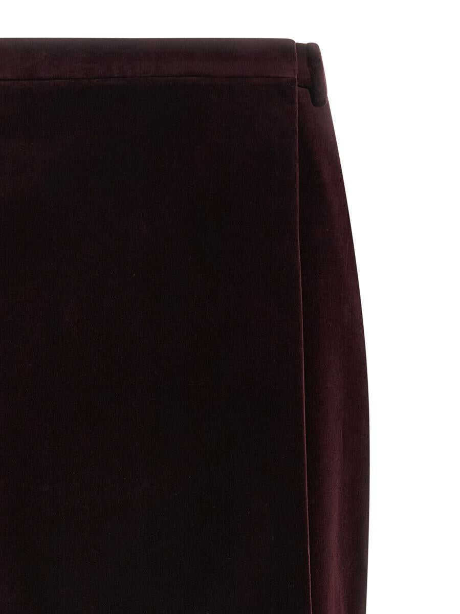 Fuste Saint Laurent Saint Laurent Velvet Skirt Red Femei (BM 19324176) 3