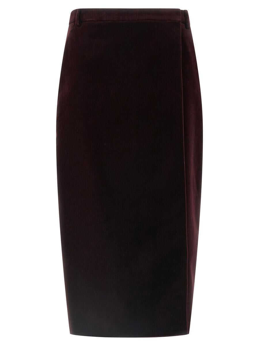 Fuste Saint Laurent Saint Laurent Velvet Skirt Red Femei (BM 19324176) 1