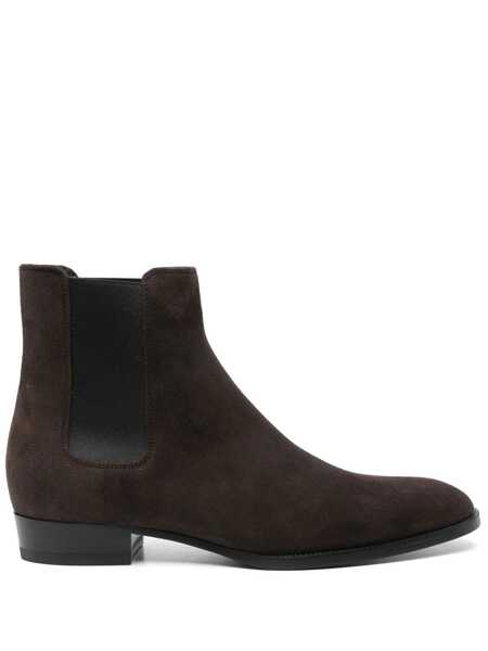 Bocanci Saint Laurent Saint Laurent Wyatt Chelsea Boots BROWN Barbati (BM 19324236) 1