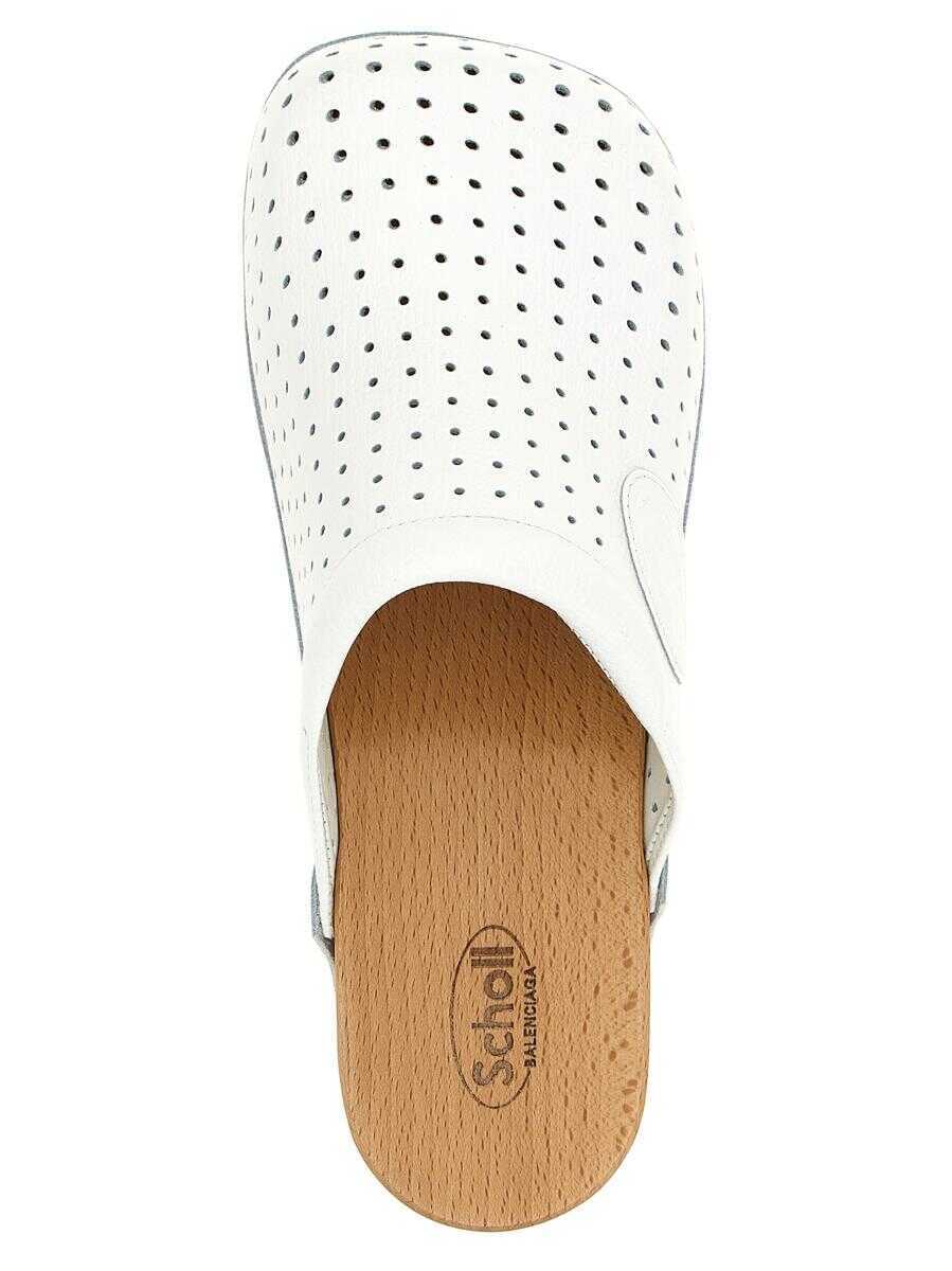 Balerini Balenciaga Balenciaga Clog X Scholl Sabots WHITE Femei (BM 19324578) 4