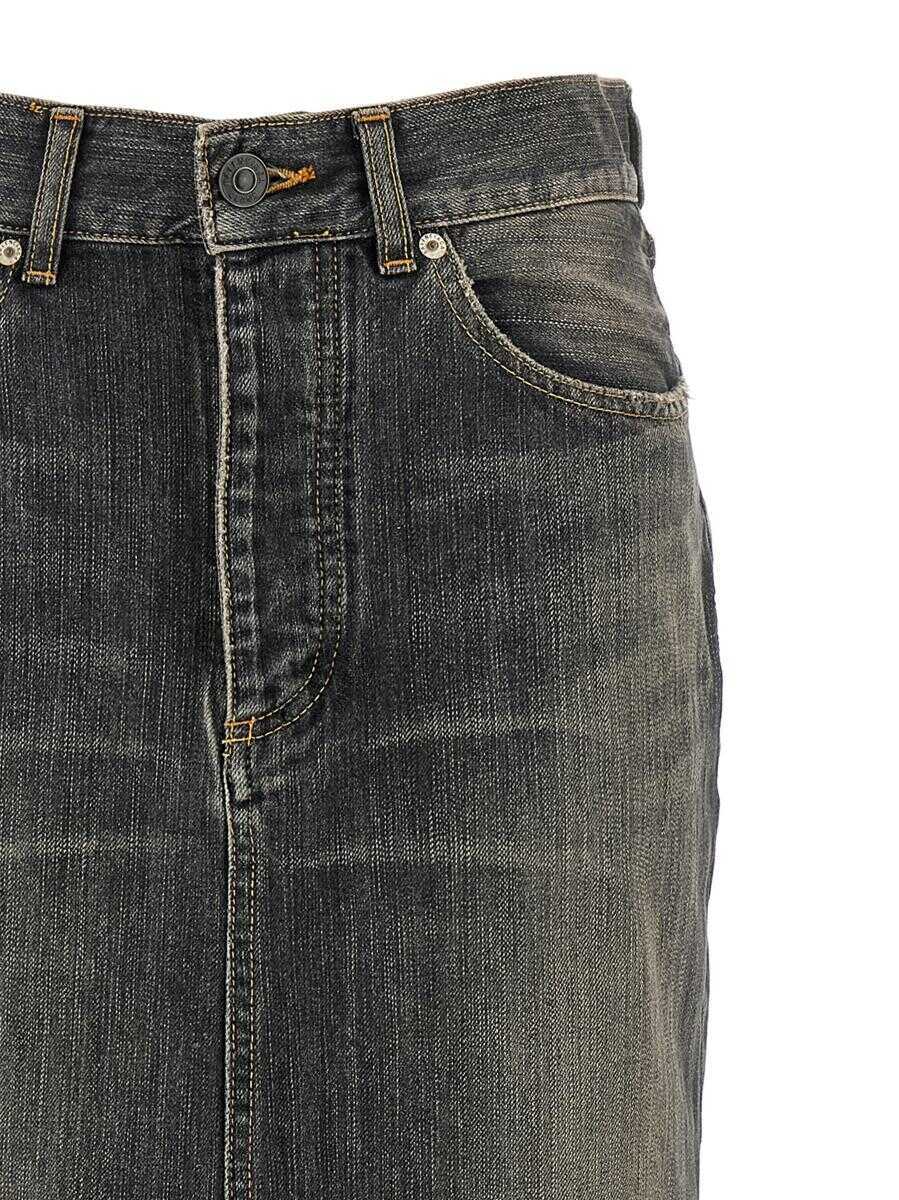 Fuste Balenciaga Balenciaga Lace Up Denim Skirt GRAY Femei (BM 19324593) 3