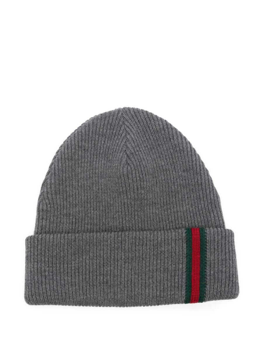 Caciuli Gucci Gucci Web Detail Wool Beanie GREY Barbati (BM 19324662) 1