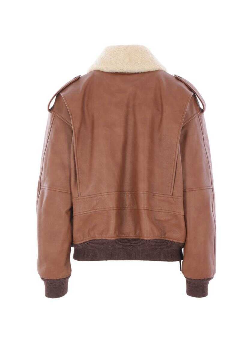 Paltoane Saint Laurent Saint Laurent  Coats MARRON TERRACOTTANOIX Femei (BM 19324917) 2