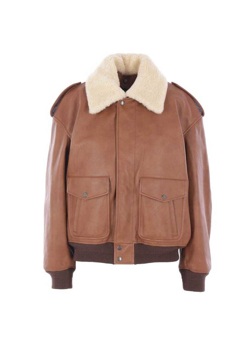 Paltoane Saint Laurent Saint Laurent  Coats MARRON TERRACOTTANOIX Femei (BM 19324917) 1