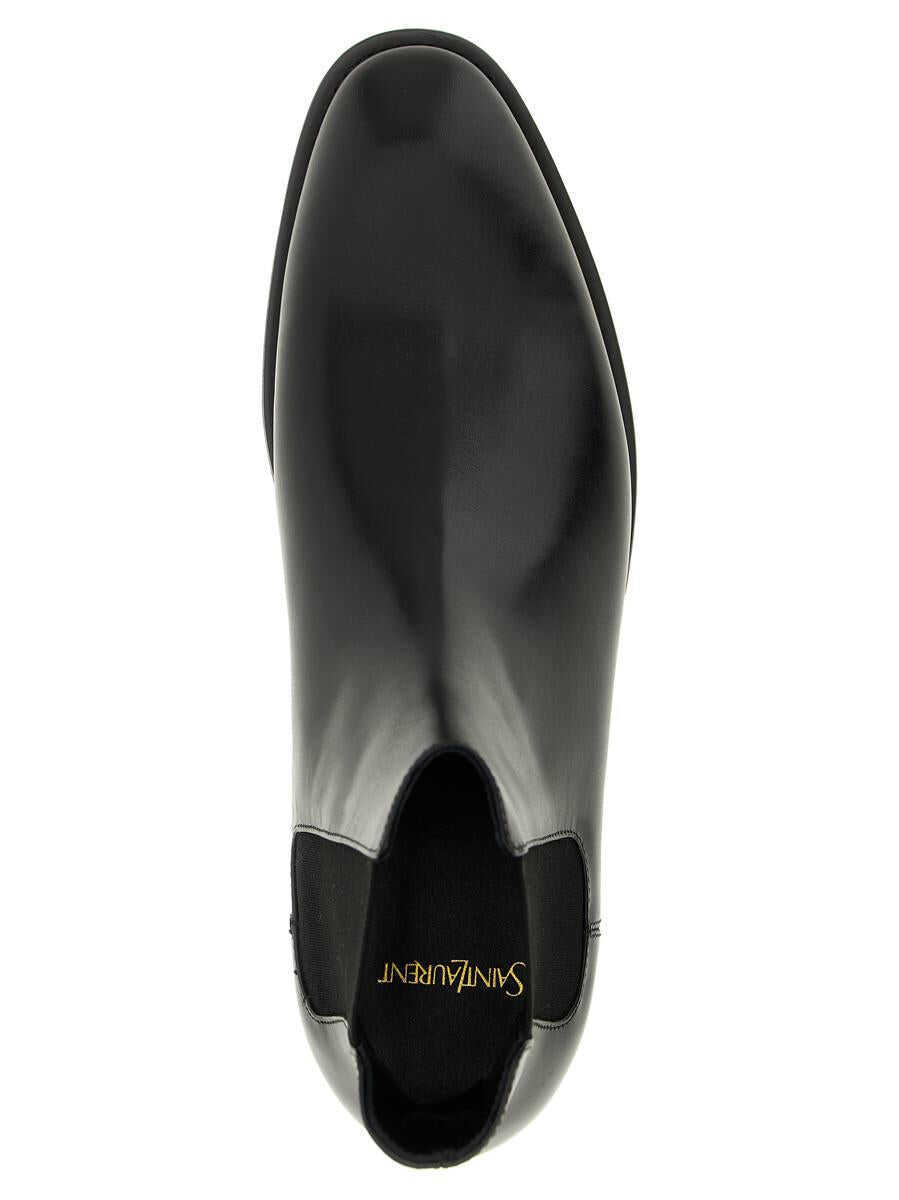 Bocanci Saint Laurent Saint Laurent Adrien Ankle Boots Black Barbati (BM 19324938) 4