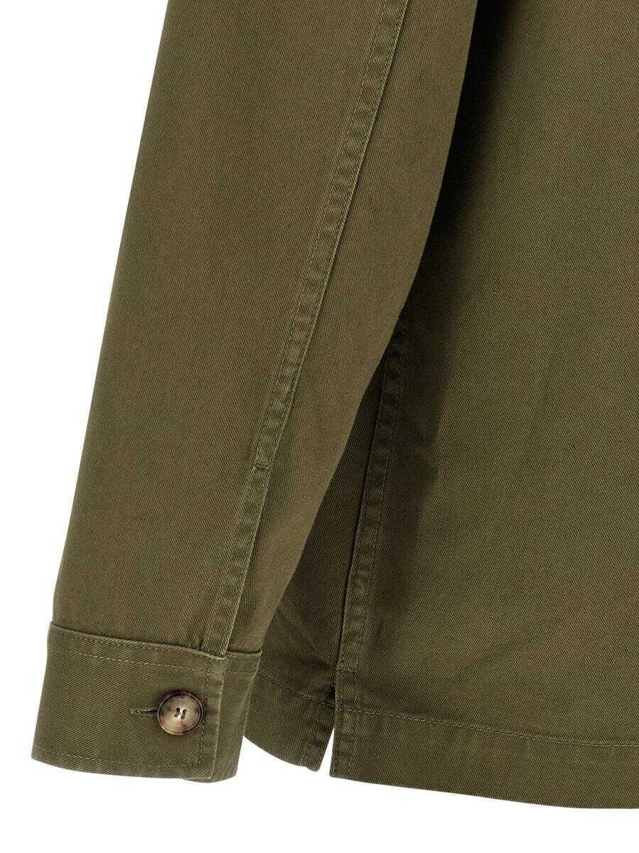 Camasi Saint Laurent Saint Laurent Cassandre Overshirt GREEN Barbati (BM 19325004) 4