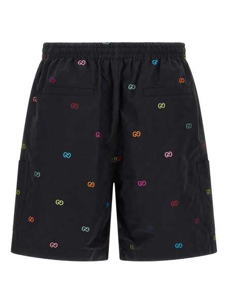 Pantaloni Gucci Gucci Multicolor Fil Coup Bermuda Shorts Black Barbati (BM 19325097) 2