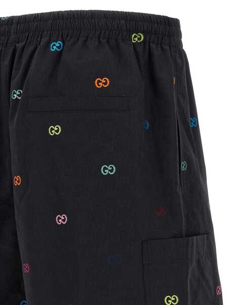 Pantaloni Gucci Gucci Multicolor Fil Coup Bermuda Shorts Black Barbati (BM 19325097) 4