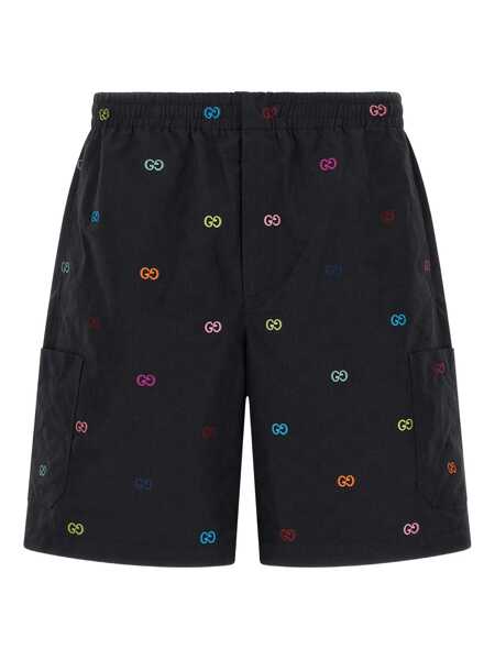 Pantaloni Gucci Gucci Multicolor Fil Coup Bermuda Shorts Black Barbati (BM 19325097) 1