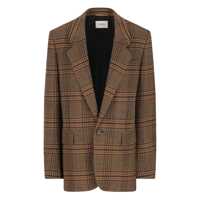 Sacouri Saint Laurent Prince Of Wales Wool Blazer Femei