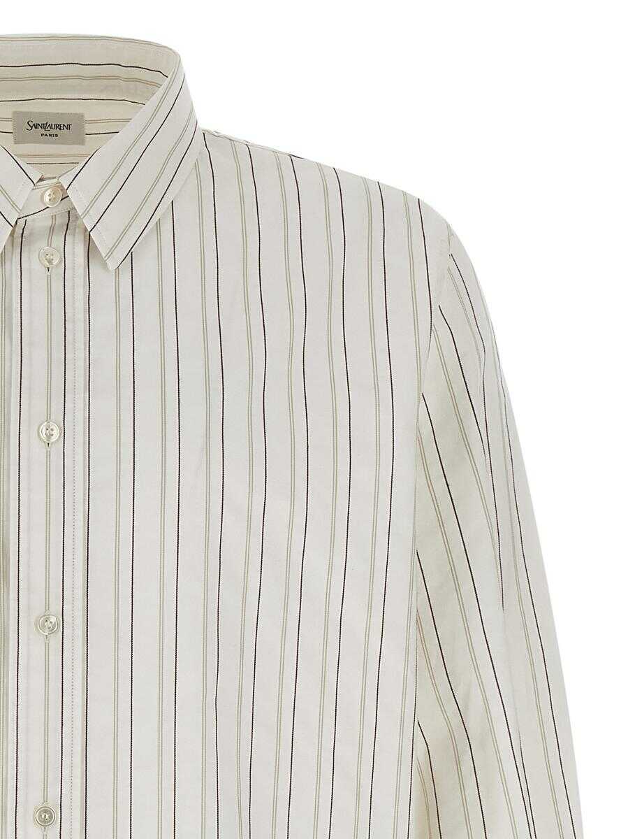 Camasi Saint Laurent Saint Laurent Cassandre Shirt WHITE Barbati (BM 19325280) 3