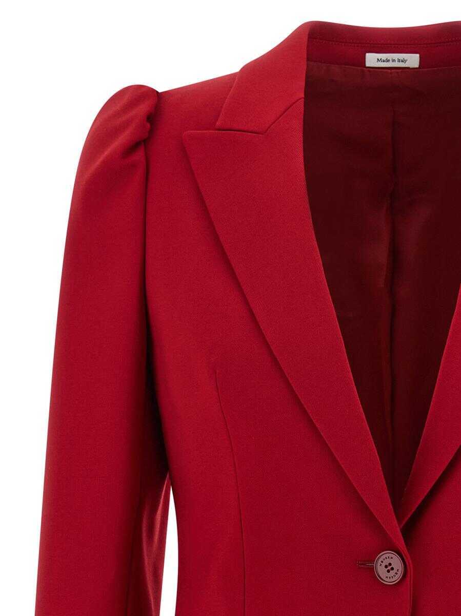 Geci Alexander McQueen Alexander McQueen Single-Breasted Blazer RED Femei (BM 19325301) 3