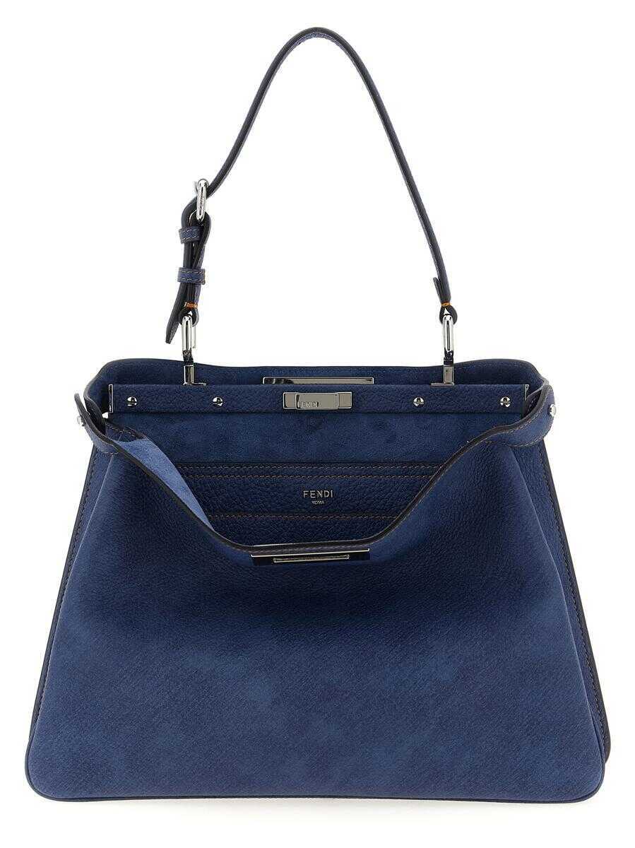 Genti de umar Fendi Fendi Peekaboo Soft Medium Shoulder Bag BLUE Femei (BM 19325337) 1