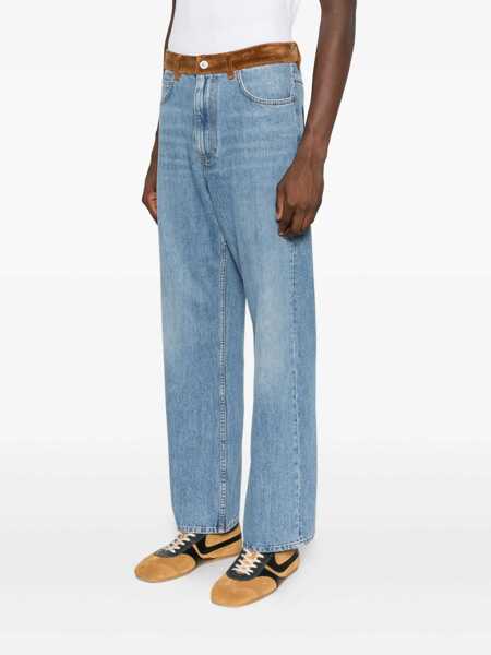 Blugi Marni Marni Jeans With Velvet Trim And Floral Appliques BLUE Barbati (BM 19325664) 4