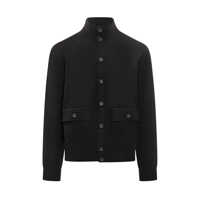 Cardigane Filippo De Laurentiis Filippo De Laurentiis Black Wool Cardigan With Pockets And High Collar Barbati