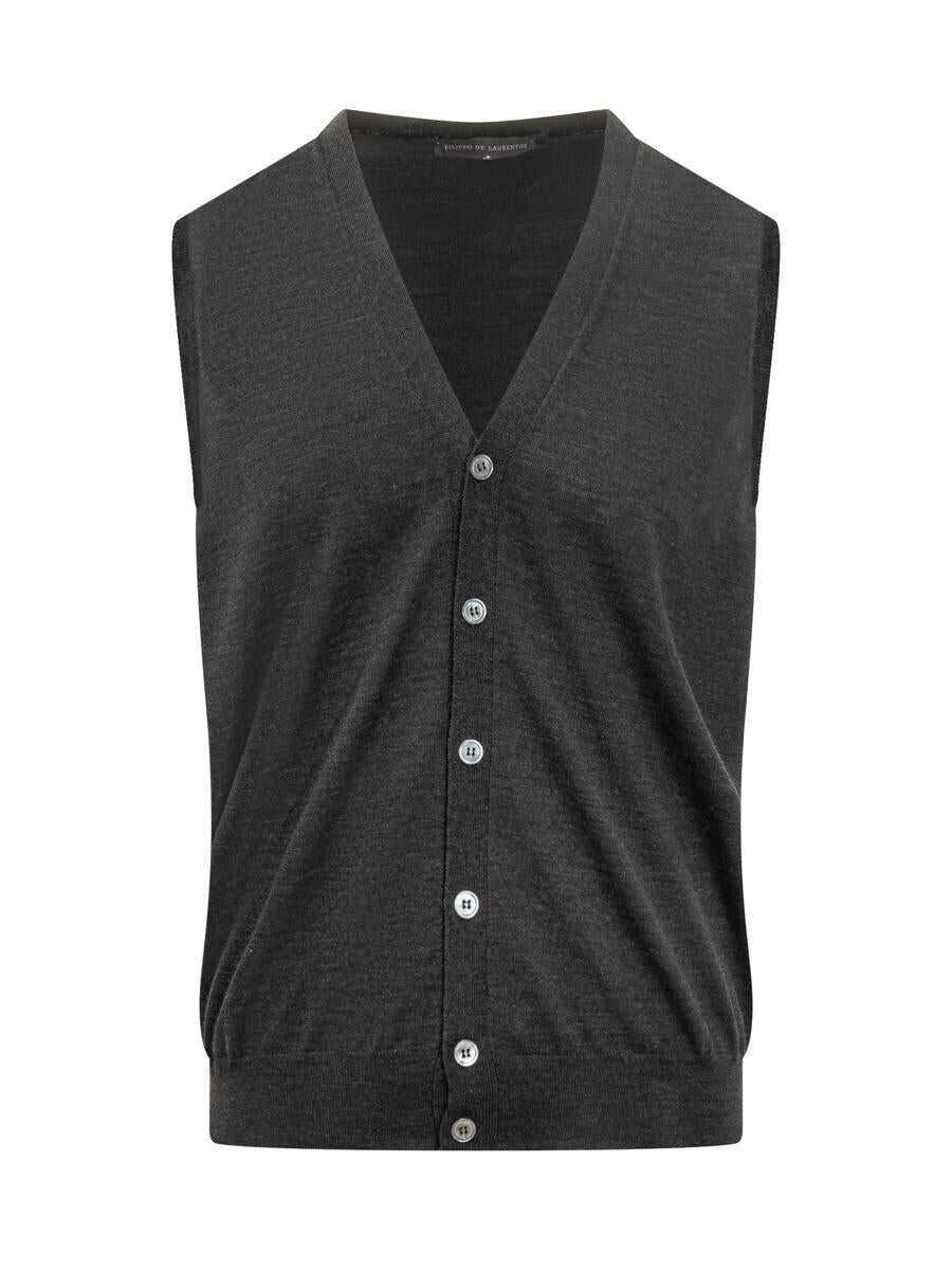 Geci FILIPPO DE LAURENTIIS Filippo De Laurentiis Filippo De Laurentiis Grey Wool Vest With Buttons GREY Barbati (BM 19326039) 1