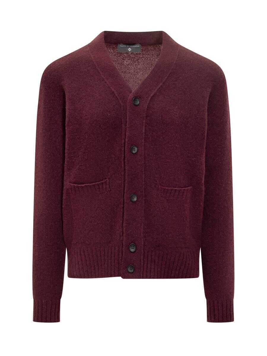 Cardigane FILIPPO DE LAURENTIIS Filippo De Laurentiis Filippo De Laurentiis Bordeaux Wool Cardigan With Pockets RED Barbati (BM 19326045) 1