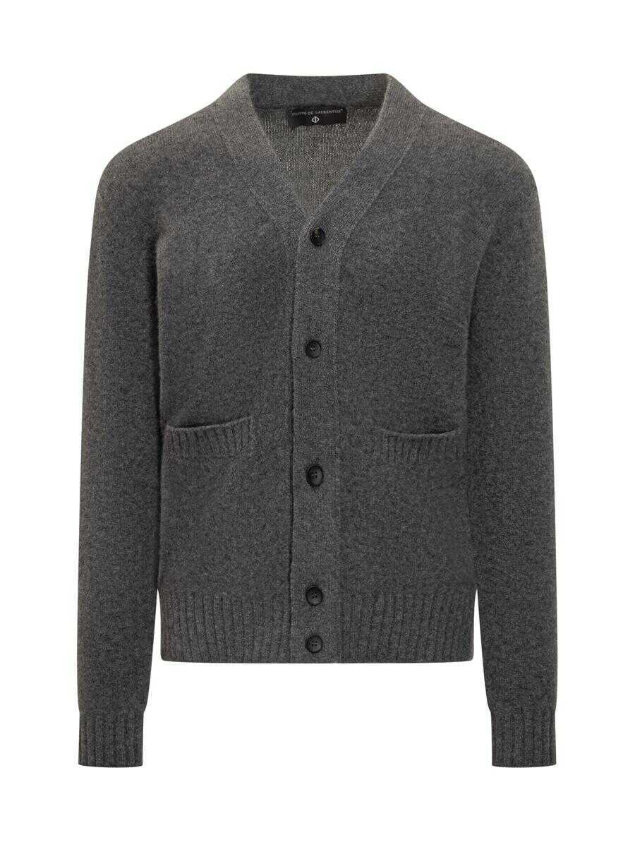 Cardigane FILIPPO DE LAURENTIIS Filippo De Laurentiis Filippo De Laurentiis Grey Wool Cardigan With Pockets GREY Barbati (BM 19326048) 1