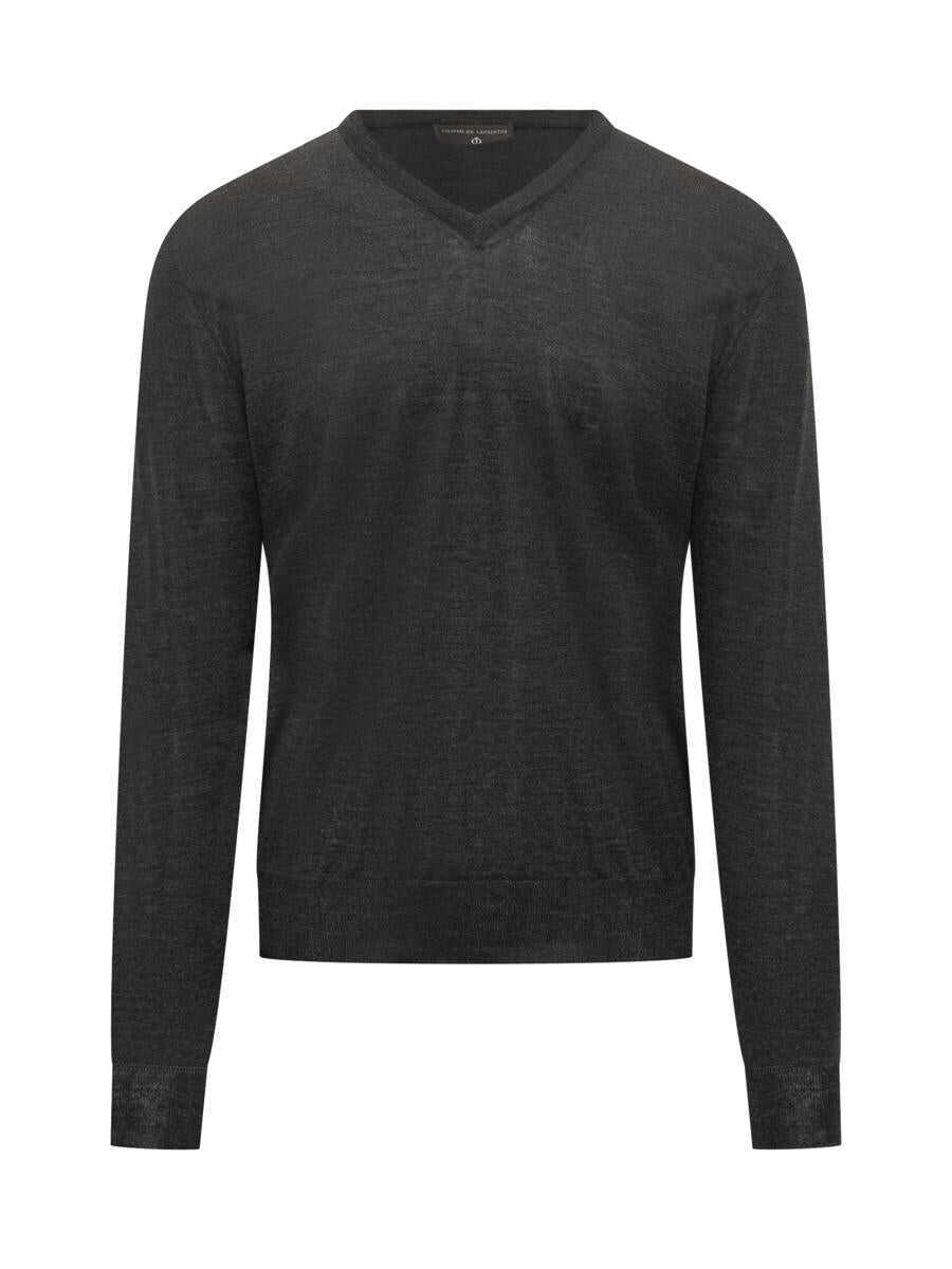 Pulovere FILIPPO DE LAURENTIIS Filippo De Laurentiis Filippo De Laurentiis Grey Wool V-Neck Sweater GREY Barbati (BM 19326192) 1