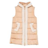 Geci Save The Duck Beige 'Dolce' Vest With Fur Femei