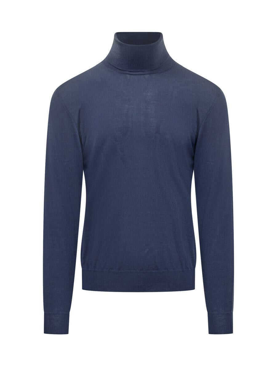 Pulovere FILIPPO DE LAURENTIIS Filippo De Laurentiis Filippo De Laurentiis Wool Turtleneck Blue BLUE Barbati (BM 19326294) 1