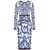 Dolce & Gabbana Abito Midi In Charmeuse Stampa Maiolica BLUE