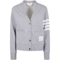 Cardigane Thom Browne V-Neck Cardigan With Engineered 4 In Classic Loopback Clothing Femei