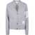 Thom Browne Thom Browne V-Neck Cardigan With Engineered 4 In Classic Loopback Clothing GREY
